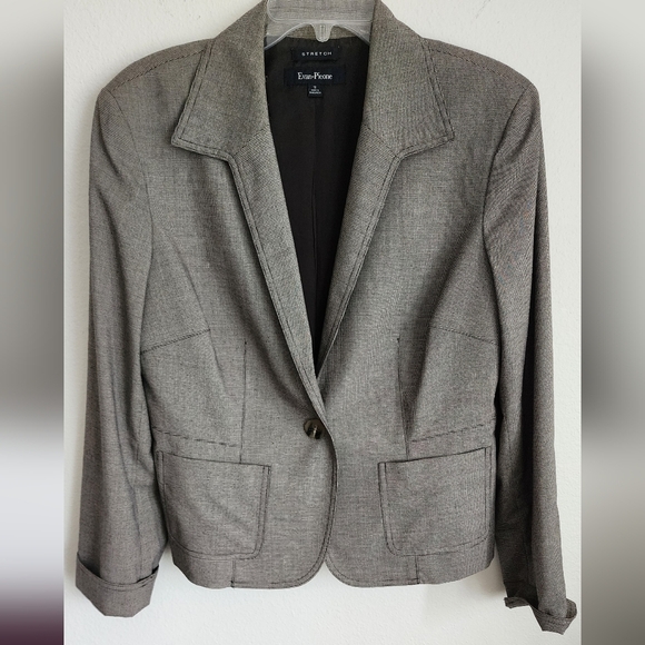 Evan Picone Tweed Textured Vintage Suit Jacket Sz 12 - Picture 1 of 11
